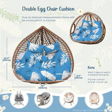 Uthem Double Egg Chair Cushion Replacement Waterproof for Outdoor