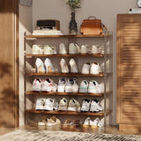 YQJJGL Shoe Rack for Entryway, Solid Wood and Acrylic Structure Shoe Stand, 5-Tier Modern Shoe Shelf, Ideal for Small, Living Room and Walk-in Closet