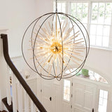 Vezzio Black and Gold Crystal Chandelier for High Ceiling Foyer Entryway