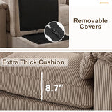 HAOMARKETS 135” Modular Sectional L Shaped Corner Sofa with Movable Ottoman