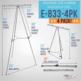 U.S. Art Supply 66" High Classroom Silver Aluminum Flip Chart Easel & Presentation Stand