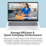 HP 14" Moonlight Blue Laptop with Office 365, AMD CPU, 4GB DDR5 RAM, 1.1TB Storage (128GB SSD and 1TB OneDrive