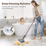 Scrubbing Steam Mop with Rotating Pads,All-in-One Spin Steam Cleaner for Floor Cleaning,Large Tank,23FT Cord, LED Headlights,Reusable Pads & Self-Standing,Safe for Hard Floor/Laminate/Marble