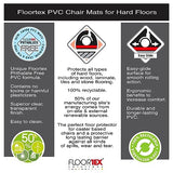 Black Vinyl Rectangular Chair Mat for Hard Floor - 48" x 60