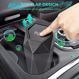 Tecfino Car Trash Can with Lid, 2 Packs Diamond Design Mini Cup Holder Trash Can for Car, Office, Home Use, Black