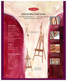 Mabef M/11 Wooden Lyre Easel, Adjustable Indoor Artist Easel, Beech Wood, Holds Up to 22 lbs, Height Adjustable Canvas Support