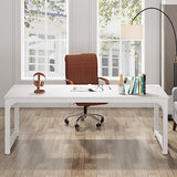 Modern Computer Desk, 78.7 x 39.4 inch X Large Executive Office Desk Computer Table Study Writing Desk Workstation for Home Office, White