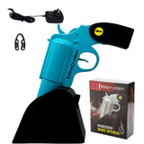 WineOvation Electric Gun Wine Opener (Blue) - Open your Wine Bottle fast and without hassle - Best Electronic Automatic Corkscrew for Gun Enthusiasts and Wine Lovers - Rechargeable Battery Operated