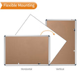 VIZ-PRO Tamperproof Lockable Cork Noticeboard Class 1 Aluminium Framed 48x36 Inches