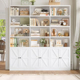 71" Wide 6 Tier Book Shelf with 18 Storage Shelves, Large Wooden Bookshelves, Tall Bookcase for Office,