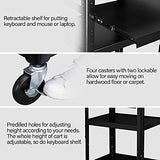 Cart for Video Projector Laptop Computer, Mobile Workstation Utility Media Cart for School Classroom Office