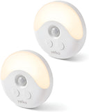 YELKO Plug in Motion Sensor Night Light with Dusk to Dawn Sensor, 5-Level Dimmable, Adjustable Delay Time for Bedroom, Bathroom, Hallway, Stairs, Nursery, Night Camping, Warm White, 2 Pack