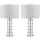 Clear Crystal 25-inch Bedroom Living Room Home Office Desk Nightstand Table Lamp Set of 2 (LED Bulbs Included) Safavieh