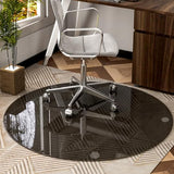 Round Tempered Glass Chair Mat for Carpet & Hardwood, Heavy-Duty Glass Floor Mat for Office Chair