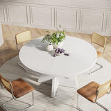 Tribesigns 47 inch Round Dining Table Wood Kitchen Table for Dining Room, 47" Dinner Room Tables for 4-6, White
