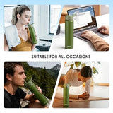HydroQuin 24 OZ Water Bottle with Straw, Stainless Insulated Steel Waterbottle with Comfort Grip Handle,Keep Cold Water Bottles for Camping Sports Office Daily Use