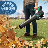 Garvee Leaf Blower Cordless- 20V Electric Leaf Blower 650CFM 200MPH & 2 Speed Mode, 1 * 4.0Ah Battery Powered, 1*Charger Leaf Blowers for Lawn Care, Blowing Leaves, Patio, Dust