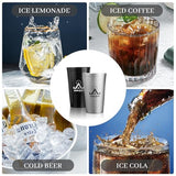 SHIKORI Metal Tumblers 15 oz Cold Drink Iced Coffee Cup, Pure Aluminum Tumblers, Hammered Beer Cups for Birthday Party Camping Travel Outdoors Supplies (Black - 6 Cups)