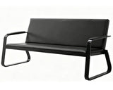 wonline 3-Seat Waiting Room Bench with Armrest PU Leather Office Waiting Room Furniture, Office Guest Seating Lobby Conference Reception Chair for Airport Clinic Hospital