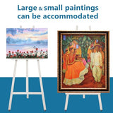 Frame Wooden Display Easel - Adjustable Lyre Beechwood Studio Easel Stand Holding Canvas Up to 90", Inclinable