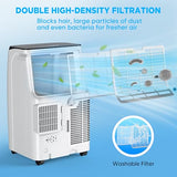 12,000 BTU Portable Air Conditioner Cools Up to 500 Sq.Ft, 3-IN-1 Energy Efficient Portable AC Unit with Remote Control & Installation Kits for Large Room, Campervan, Office, Temporary Space