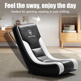 GTPLAYER Floor Rocker Gaming Chair – Adjustable Angle Limiter, Ultra Lightweight Ergonomic Floor Rocking Game Seat for Gaming and Lounging, Black & White