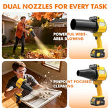 OGERY Brushless Leaf Blower Cordless with Lights, Powerful Electric Leaf Blowers with 2 x 3.0Ah Batteries & Fast Charging, 700CFM 900G Wind Pressure Handheld Blower for Lawn Care Yard Garden, Yellow