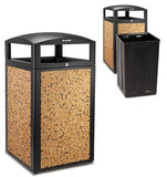 Alpine Outdoor Commercial Trash Can with Lid - 40 Gallon Heavy Duty Metal Garbage Can with Removable Bin