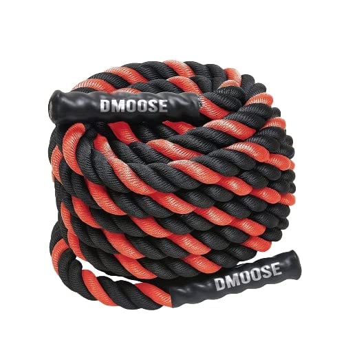 DMoose Battle Ropes for Home Gym and Muscles Building Conditioning Rope 1.5-inch Diameter, 30ft In Length, 16lbs of Weight, Workout Equipment for Men and Women DMoose Fitness