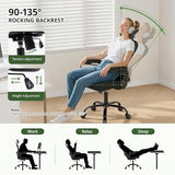 Kechen Office Chair with Swivel Armrests,High Back Mesh and Breathable Design of Computer Desk Chair,Lumbar Support and Height Adjustment