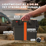 Litime Portable Battery Box Fits Group 24/27/31 Size Batteries for Boats, Marine, RV, Trailer, Trolling Motor Includes 12 Volt Accessory Socket, Built-in Voltmeter