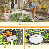 Upgrade Ultra Non Slip Kids Car Rug, Kids Road Playmat Rug for Toy Cars, Educational Town City Map Washable Carpet for Boys Playroom Bedroom, Safer Car Track Play Mat for Children Toddler, 100"x60"