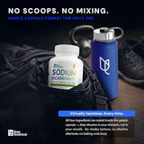 Aluminum Free Sodium Bicarbonate Capsules for Athletic Performance & Recovery - Pure Organic Use Bicarbonato de Sodio with Electrolyte Support - Delayed Release Buffer Supplement 120 Caps