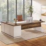 Tribesigns 78.7" L-Shaped Executive Desk, Modern Office Desk with 55.1" Storage Cabinet