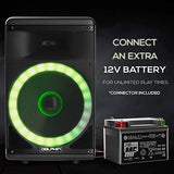 Dolphin BoxParty 1600: 15" High Powered Bluetooth Party Speaker – Deep Bass, Loud Sound System with LED Lights, Includes Microphone and Remote Control
