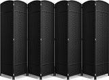 Sorbus 8-Panel Black Room Divider with Double Hinged Panels