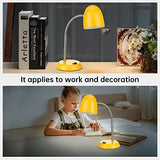 Eye-Caring Table Lamp of Simple Designs Home E26 Led Screw Basic Metal Desk Lamp with Flexible Gooseneck Hose Neck, On/Off Switch(Yellow)