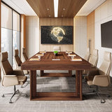 8FT Conference Table for 10 People, 94.5" W Large Meeting Table with 2 Cable Grommet, Business Style Seminar Boardroom Podcast Tables