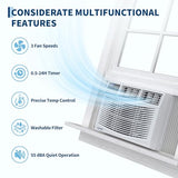 GarveeHome 8000 BTU Window Air Conditioner with Remote Control, Cools up to 350 Sq. Ft, 3 Cooling & Fan Speeds, Quiet Operation, LED Digital Display, Easy Installation, Ideal for Bedroom Office