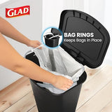 Glad 13 Gallon Trash Can | Plastic Kitchen Waste Bin with Odor Protection of Lid | Hands Free