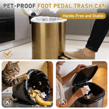 SIMPLYKLEEN Bathroom Trash Can with Lid - 2PC 1.3 Gallon