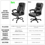 OUTFINE Office Chair Executive Office Chair Desk Chair Computer Chair with 5-Year hydrolysis-Resistant, Black