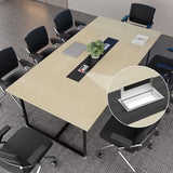 8FT Conference Table,94.4 L x 47.2 W x30.7 H Meeting Seminar Table with Grommet
