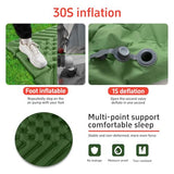 BUERTS Camping Sleeping mat and Inflatable Pillow - Set, Portable, Ultra-Light, Thickened, Quick to inflate in 30s, can be Spliced. Suitable for Backpacking, Hiking, Camping and Other Scenes