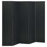 Zexlorith 5-Panel Room Divider 2 pcs Steel Privacy Screen Black 78.7x70.9