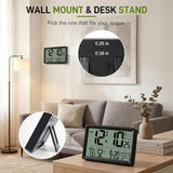 BGYTWEYTD Atomic Clock Alarm Clock with Backlight, 8.7″ Battery Powered Clock Auto DST Self-Setting, Digital Wall Clock with Indoor Temperature Humidity, Snooze for Bedroom Office