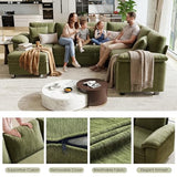 107.8" Modular Sectional Sleeper Sofa with Pull Out Bed, U Shaped 7 Seat Couch with 221L Storage
