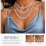 Belacqua 16 to 20 Inches Lab Grown Diamond Graduated Riviera Tennis Necklace