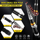 Telescopic Fishing Rod Reel Combo 2PCS 6.89FT Collapsible Fishing Pole Spinning Reel Lures Accessories with Fishing Bag Portable Fishing Rod Kit for Saltwater Freshwater Travel Fishermen Gift