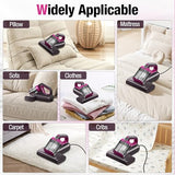 Vacuum Cleaner 15Kpa Bed Vacuum Cleaner 273nm UV-C Light & Ultrasonic Heating Tech 400W Handheld Vacuum Wide Suction Port BYHUME